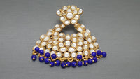 Party wear Indian Bollywood Blue Kundan Pearls Earring Set