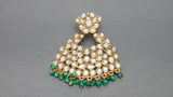 Party wear Indian Bollywood Green Kundan Pearls Earring Set