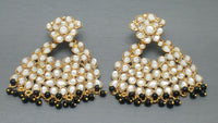 Indian Bollywood Style Black Kundan Pearls Earring Set
