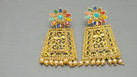 Stunning Gold plated Indian Bollywood Ethnic Earrings Set